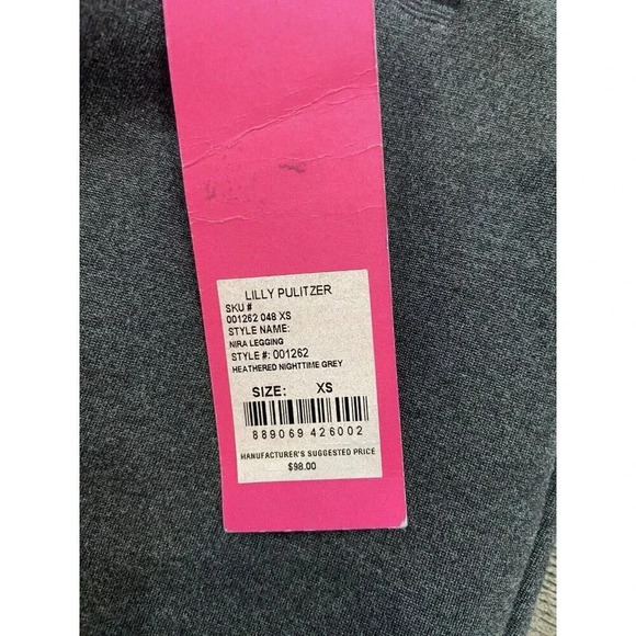 NWT Lilly Pulitzer Nira Leggings Pull On Slit Ankle Gray Extra Small XS New - Picture 2 of 5